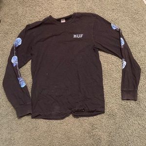 Mens Medium Black Huf Long Sleeve T-shirt